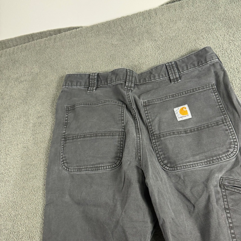 Carhartt Mens Relaxed Fit Gray Canvas Carpenter Work Pants 32x30 Utility 9529